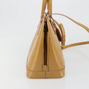 PRADA Hand Bag Leather 2way Beige Gold Auth 186845A-4