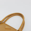 PRADA Hand Bag Leather 2way Beige Gold Auth 186845A-14