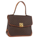 CELINE Macadam Canvas Hand Bag PVC Leather Brown Gold Auth 186847-1