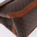 CELINE Macadam Canvas Hand Bag PVC Leather Brown Gold Auth 186847-15