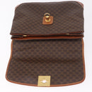 CELINE Macadam Canvas Hand Bag PVC Leather Brown Gold Auth 186847-19