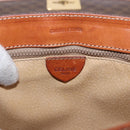 CELINE Macadam Canvas Hand Bag PVC Leather Brown Gold Auth 186847-10