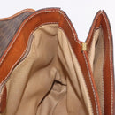 CELINE Macadam Canvas Hand Bag PVC Leather Brown Gold Auth 186847-20