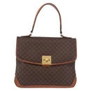 CELINE Macadam Canvas Hand Bag PVC Leather Brown Gold Auth 186847-13