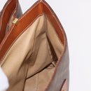 CELINE Macadam Canvas Hand Bag PVC Leather Brown Gold Auth 186847-24