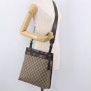 GUCCI GG Supreme Shoulder Bag PVC Beige Silver 92560 Auth 186848-24