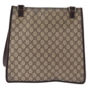 GUCCI GG Supreme Shoulder Bag PVC Beige Silver 92560 Auth 186848-2