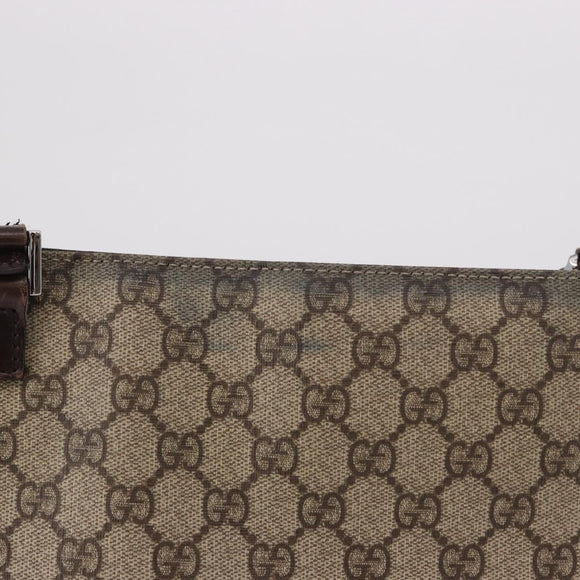 GUCCI GG Supreme Shoulder Bag PVC Beige Silver 92560 Auth 186848