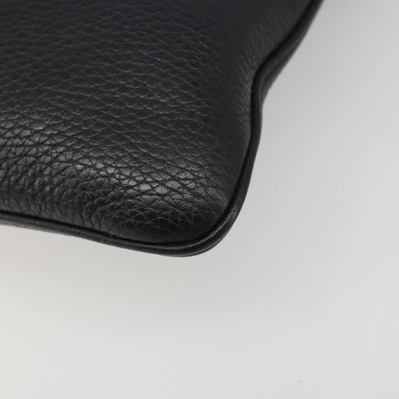 LOEWE Schoudertas Leer Zwart Zilver Auth 186849A