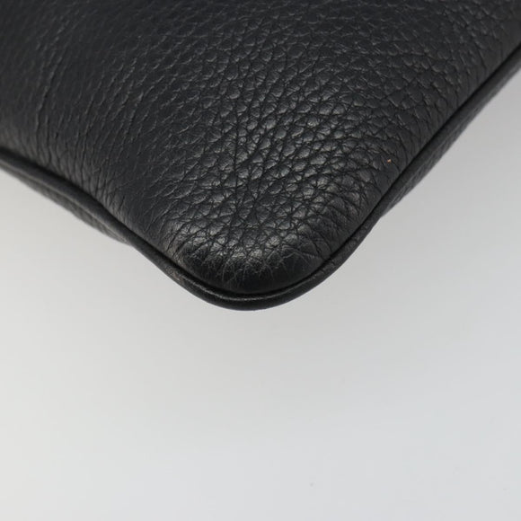 LOEWE Schoudertas Leer Zwart Zilver Auth 186849A