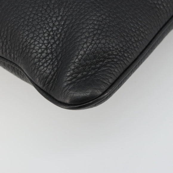 LOEWE Schoudertas Leer Zwart Zilver Auth 186849A