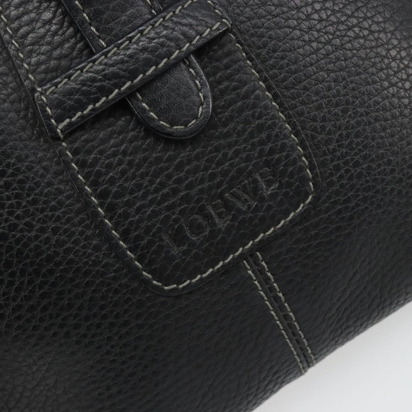LOEWE Schoudertas Leer Zwart Zilver Auth 186849A