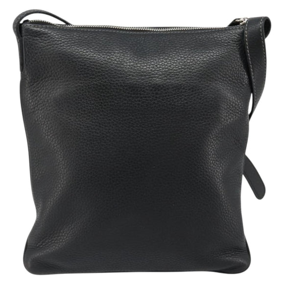 LOEWE Schoudertas Leer Zwart Zilver Auth 186849A