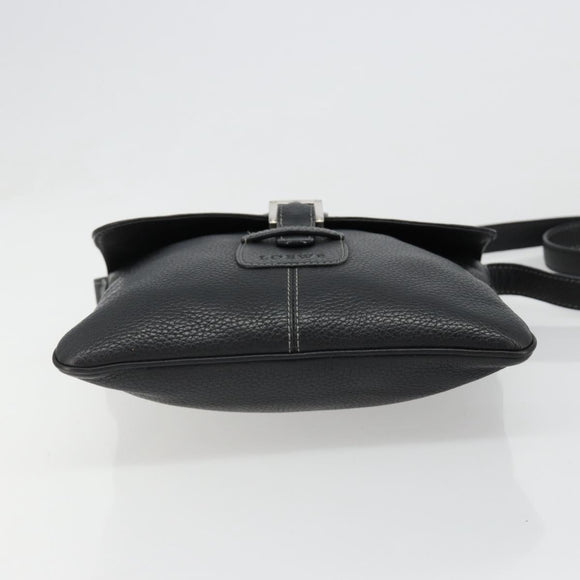 LOEWE Schoudertas Leer Zwart Zilver Auth 186849A