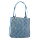 Salvatore Ferragamo Gancini Tote Bag Leather Blue Silver Auth 186850A-1