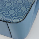 Salvatore Ferragamo Gancini Tote Bag Leather Blue Silver Auth 186850A-10