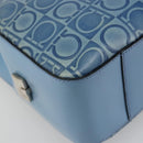 Salvatore Ferragamo Gancini Tote Bag Leather Blue Silver Auth 186850A-11