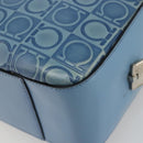 Salvatore Ferragamo Gancini Tote Bag Leather Blue Silver Auth 186850A-12