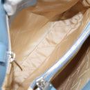 Salvatore Ferragamo Gancini Tote Bag Leather Blue Silver Auth 186850A-18