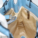Salvatore Ferragamo Gancini Tote Bag Leather Blue Silver Auth 186850A-20