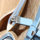 Salvatore Ferragamo Gancini Tote Bag Leather Blue Silver Auth 186850A-23