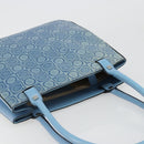 Salvatore Ferragamo Gancini Tote Bag Leather Blue Silver Auth 186850A-6