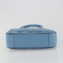 Salvatore Ferragamo Gancini Tote Bag Leather Blue Silver Auth 186850A-9