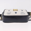 MCM Vicetos Logogram Waist Bag PVC Leather White Gold Auth 186851-5