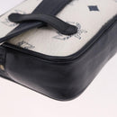 MCM Vicetos Logogram Waist Bag PVC Leather White Gold Auth 186851-16
