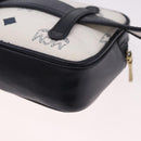 MCM Vicetos Logogram Waist Bag PVC Leather White Gold Auth 186851-17