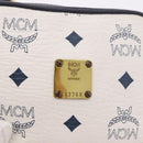 MCM Vicetos Logogram Waist Bag PVC Leather White Gold Auth 186851-12