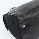 CHANEL Chain Shoulder Bag Canvas Black Silver CC Auth 186855-13