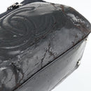 CHANEL Chain Shoulder Bag Canvas Black Silver CC Auth 186855-15