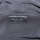 CHANEL Chain Shoulder Bag Canvas Black Silver CC Auth 186855-17