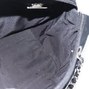 CHANEL Chain Shoulder Bag Canvas Black Silver CC Auth 186855-19