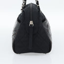 CHANEL Chain Shoulder Bag Canvas Black Silver CC Auth 186855-4