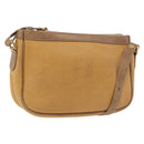 LOEWE Anagram Shoulder Bag Leather Beige Gold Auth 186856-1