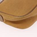 LOEWE Anagram Shoulder Bag Leather Beige Gold Auth 186856-9