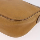 LOEWE Anagram Shoulder Bag Leather Beige Gold Auth 186856-14