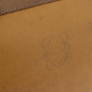 LOEWE Anagram Shoulder Bag Leather Beige Gold Auth 186856-17