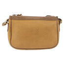 LOEWE Anagram Shoulder Bag Leather Beige Gold Auth 186856-13