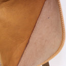 LOEWE Anagram Shoulder Bag Leather Beige Gold Auth 186856-12