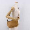 LOEWE Anagram Shoulder Bag Leather Beige Gold Auth 186856-21