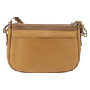 LOEWE Anagram Shoulder Bag Leather Beige Gold Auth 186856-2