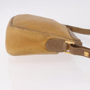 LOEWE Anagram Shoulder Bag Leather Beige Gold Auth 186856-3