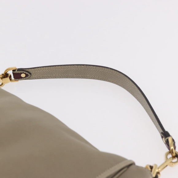 LOEWE Anagram Mya Shoulder Bag Leather Beige Gold Auth 186857A
