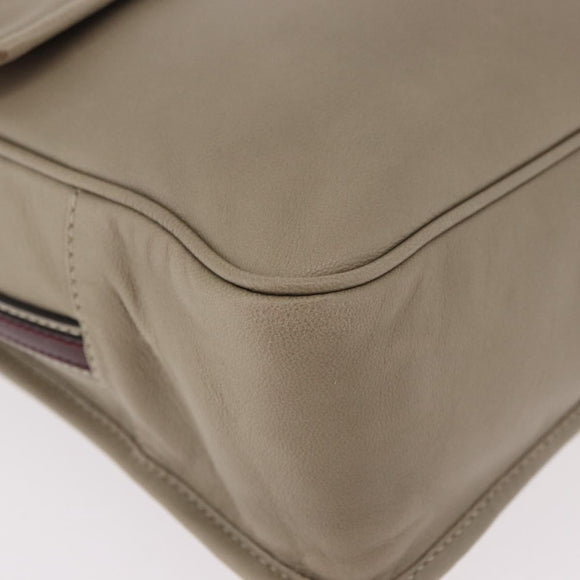 LOEWE Anagram Mya Shoulder Bag Leather Beige Gold Auth 186857A
