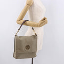 LOEWE Anagram Mya Shoulder Bag Leather Beige Gold Auth 186857A-24