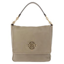 LOEWE Anagram Mya Shoulder Bag Leather Beige Gold Auth 186857A-13