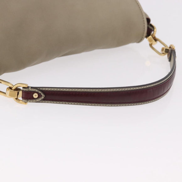 LOEWE Anagram Mya Shoulder Bag Leather Beige Gold Auth 186857A